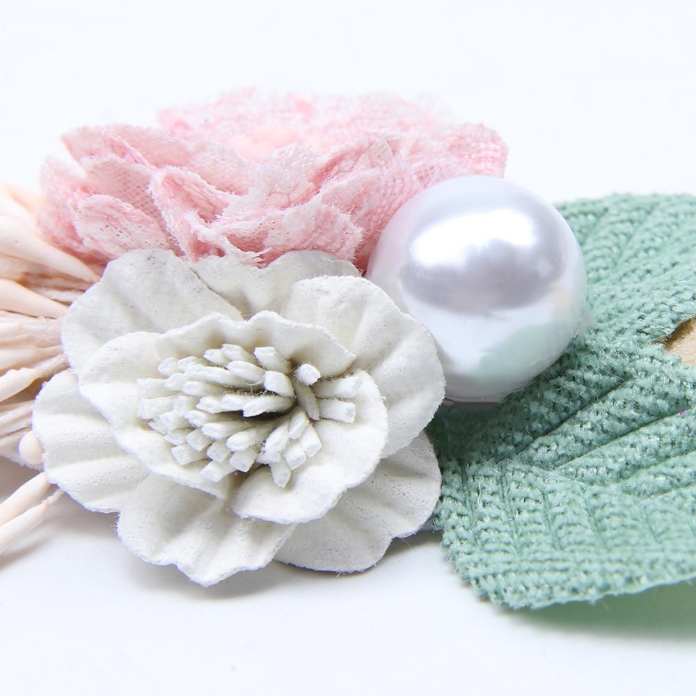 Handmade Luxury Pearl Baby Headbands Bundle Nylon Elastic  Newborn Hair Accessories for Girls Kids