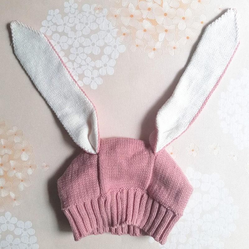 Baby Rabbit Ears Hat Infant Toddler Knitted Caps for Baby Bunny Beanie Hats Accessories