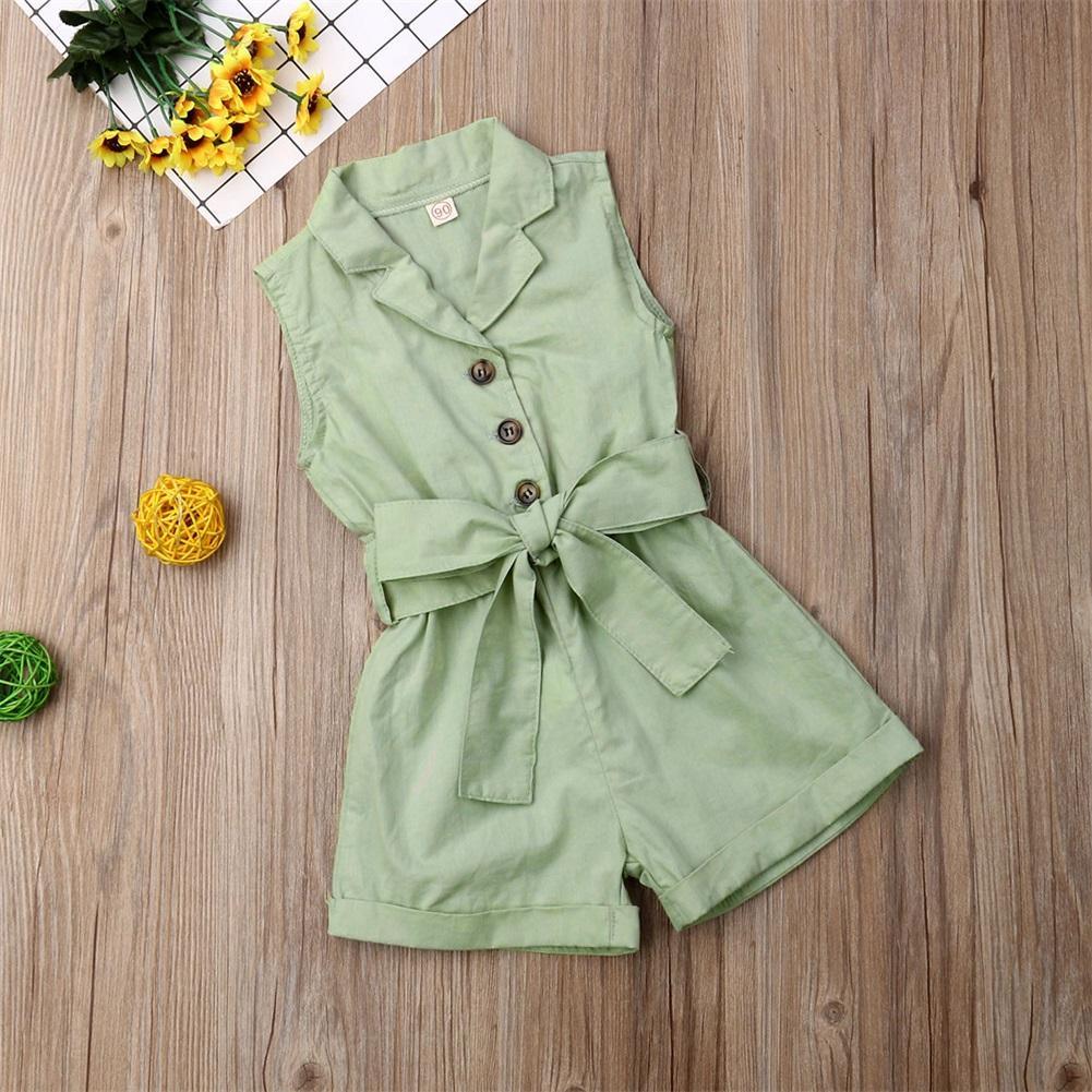 Luxury Elegant Summer Kids Girls Clothes Waistband Drawstring Romper Jumpsuit For Girls And Kids