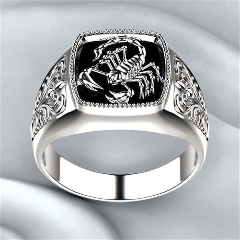 Top-quality Gothic Style Punk Scorpion Male Retro Ring Scorpion Pattern Rings For Men In Modern Luxury Jewelry Style