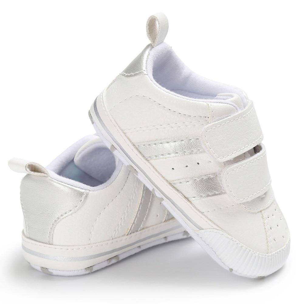 Fashion Soft Sole Hook Loop Pre Walker Sneakers Unisex Baby Boy Girl Leather Sports Non-slip Walker Shoes