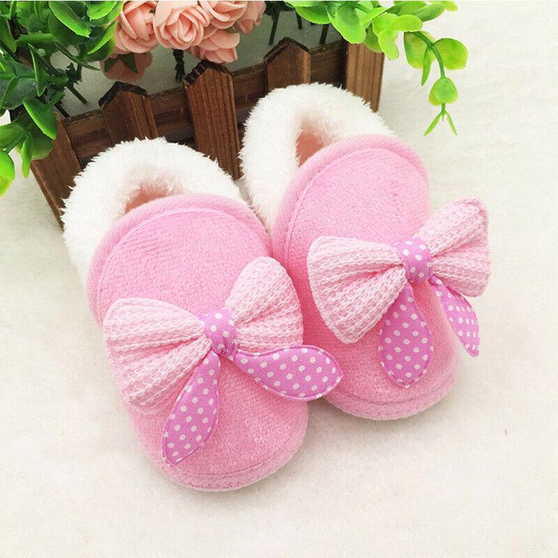 Winter Newborn Infant Baby Girls Boys Shoes Bow-knot Fur Ankle Length Autumn Warm Snow Boots 0-18M Babies