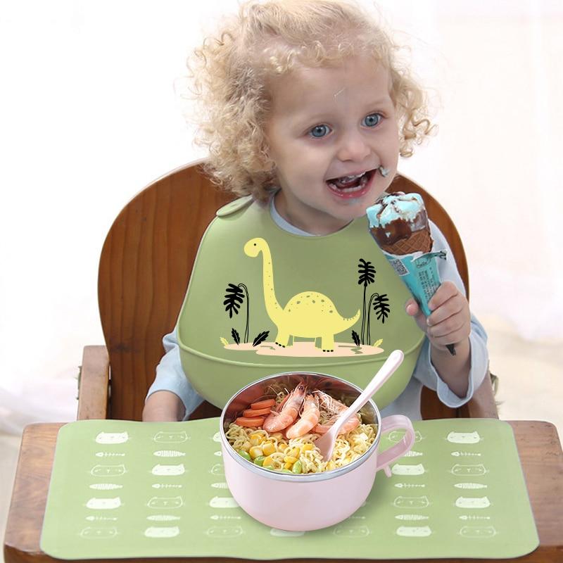 Trend New Design Adjustable Oil-proof  Food Grade Silicone Drool bib Soft And Comfortable Saliva Towel Lunch Baby Bib For Babies and Kids