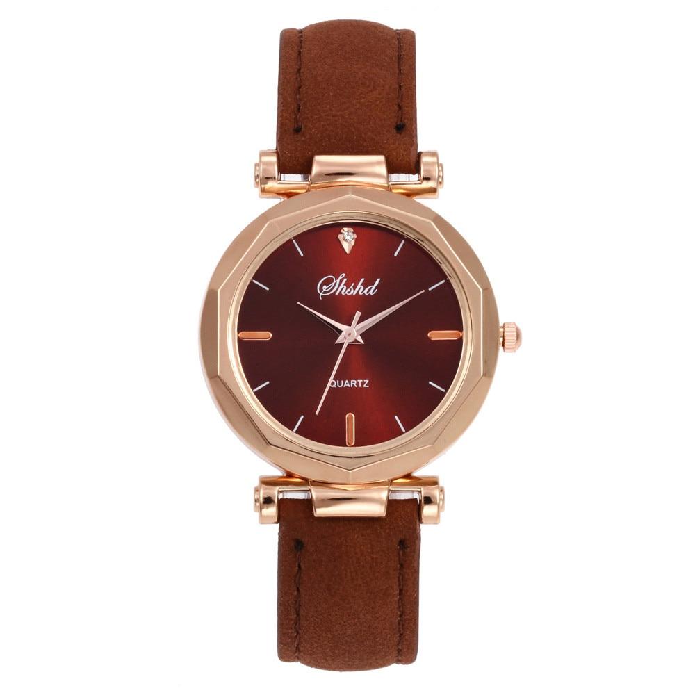 Women Watch Rhinestone Fashion Exquisite Women Leather Casual Watch Luxury Analog Quartz Crystal Wristwatch Bracelet Watch For Women and Girls