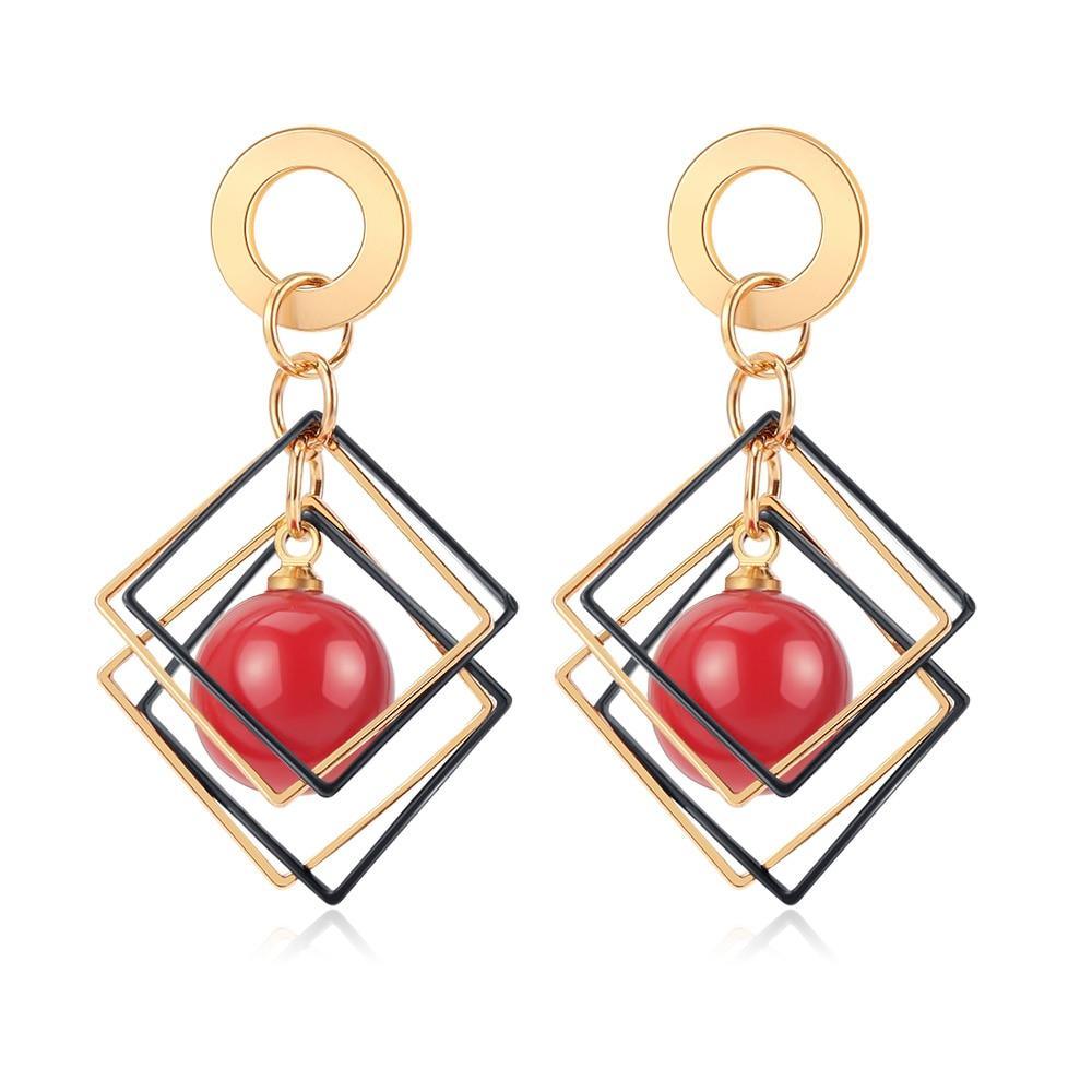 New Modern Korean Statement Round Luxury Earrings For Women Perfect Geometric Elegant Gold Shell Fluff Dangle Drop Earrings