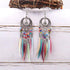 Handmade Modern Elegant Golden Silver Color Ethnic Acrylic Luxury Rainbow Beads Feather Drop Earrings for Women Boho Jewlery