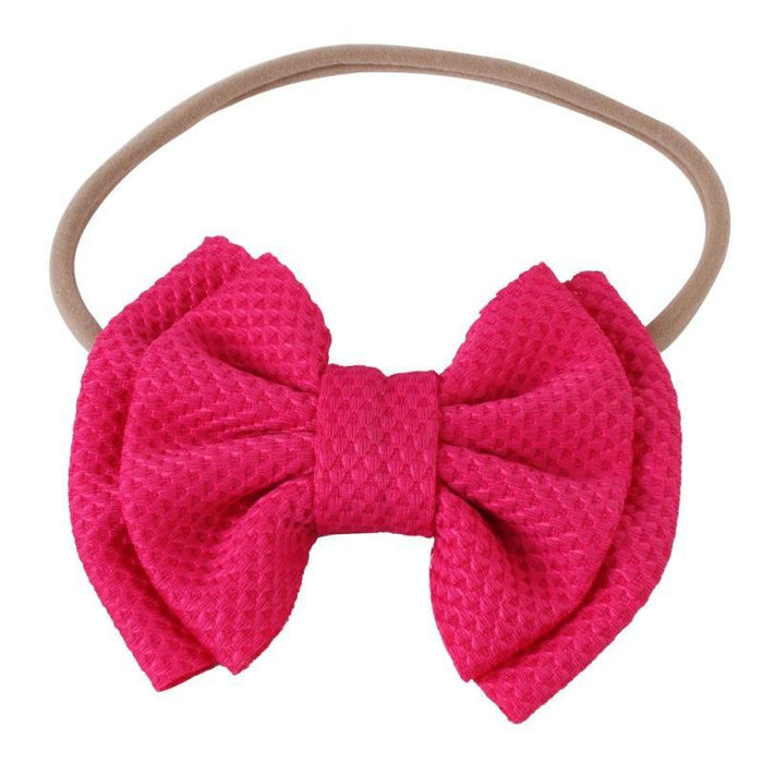 Luxury Cute Baby Girl Headband Ribbon Elastic Rope Big Bow Hair Band Candy Color Pony Tail Ties Ropes For Girls