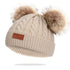 New Fashion Children Winter Hats Baby Kids Girl Solid Knitted Beanies Caps Hair thick ball And Modern Gloves