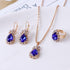 Elegant Luxury Water Drop Earrings With Rhinestones For Women In Fashion Design Jewelry Birdal Set Necklace Ring and Earrings Wedding Set