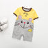 Modern Interesting Newborn Baby Boy and Girl Cartoon Animal Printed Short Sleeve Romper Jumpsuit For Kids