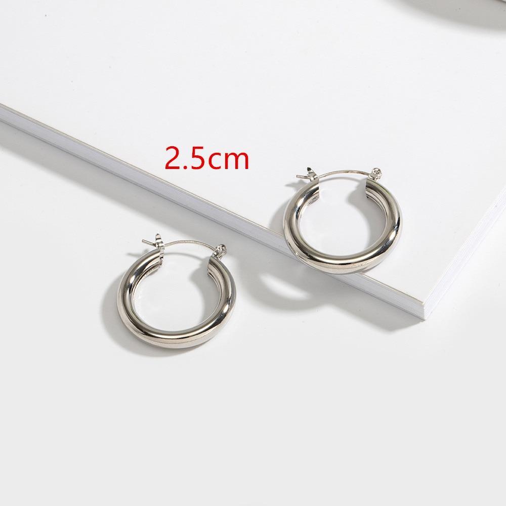 New Minimalist Gold Metal Large Circle Geometric Round Big Hoop Earrings for Women and Girl In Wedding Party Jewelry Style