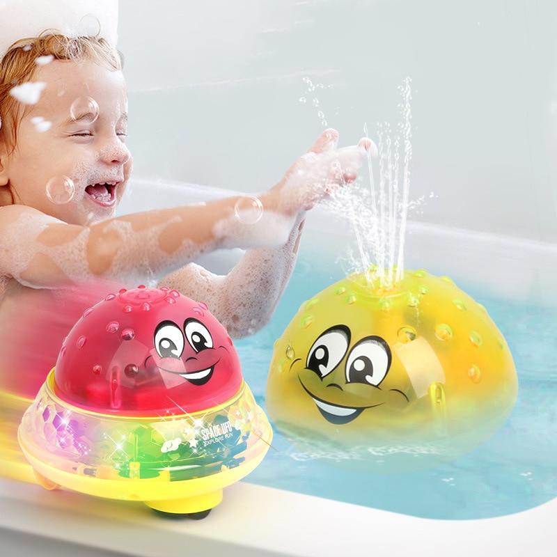 Cool Bath Toys Spray Water Light Rotate with Shower Pool , Toddler Swimming Party Bathroom LED Light With Music for Kids