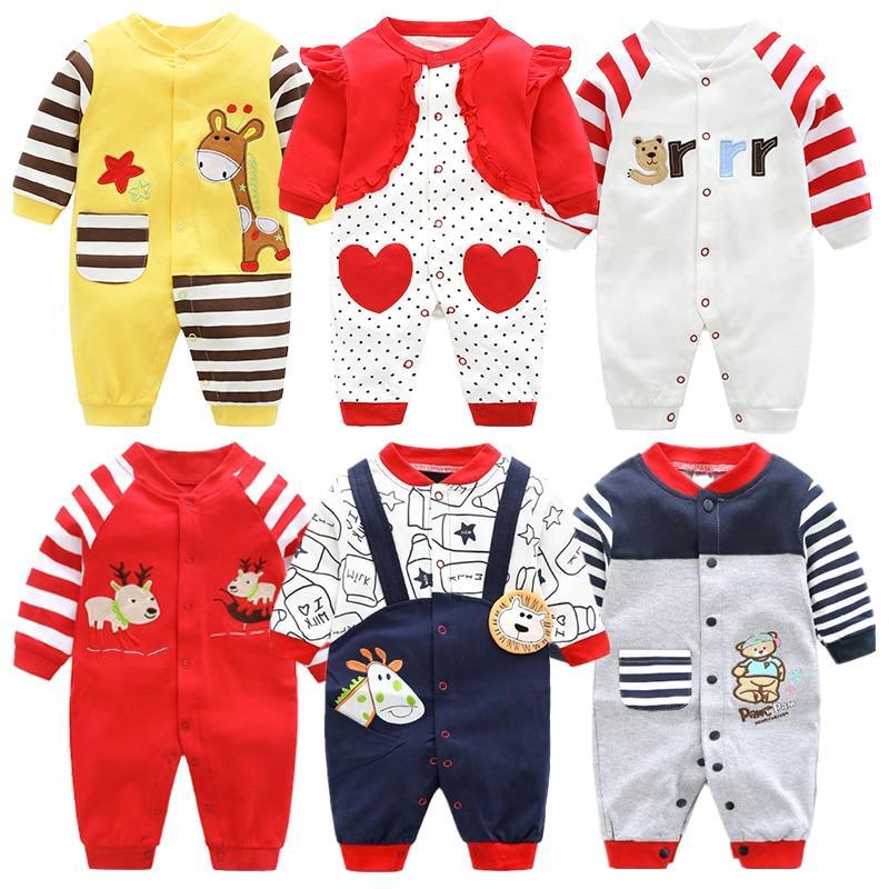 Modern Printed Jumpsuits Gentleman Autumn Long Sleeves Rompers Cotton Baby Clothes for Boys and Girls Outfits Style