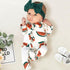 Newborn Toddler Watermelon Print Romper With Long Sleeve Wrapped Foot Jumpsuit For Babies