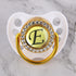 Luxury Glam Crystal White Bling Pacifier 26 Initial Letters Available Handmade Rhinestones Baby Pacifier For Baby