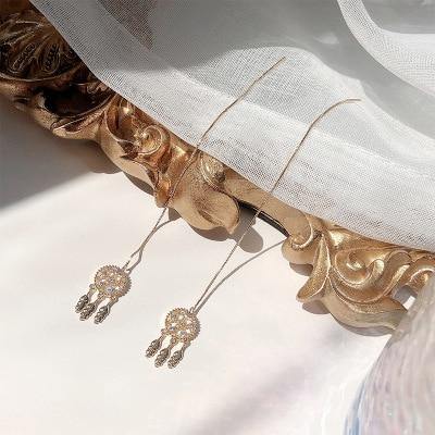 Modern Wind Long Tassel Pendant Luxury Vintage Stud Earrings Great Elegant Exquisite Prevent Allergy Women Jewlery