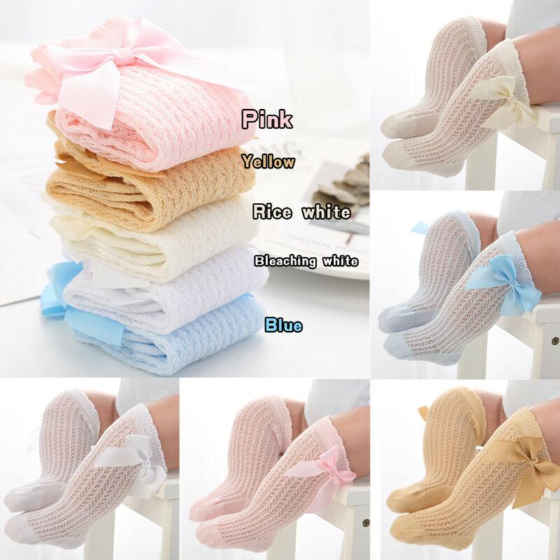 Princess Cute Baby Knee High Stylish Cotton Bow Soft Comfortable Socks Flexible Breathable Sock For Baby Girls