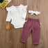 3PCS/SET Toddler Baby Girl Clothes Romper Top Ruffle Pants Trousers Outfit Autumn Winter Season Styoe For Girls Baby Kids