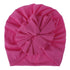 Handmade Pleated Flower Babies' Knitted Cotton Cloth Turban For Baby Girls In Elegant Style