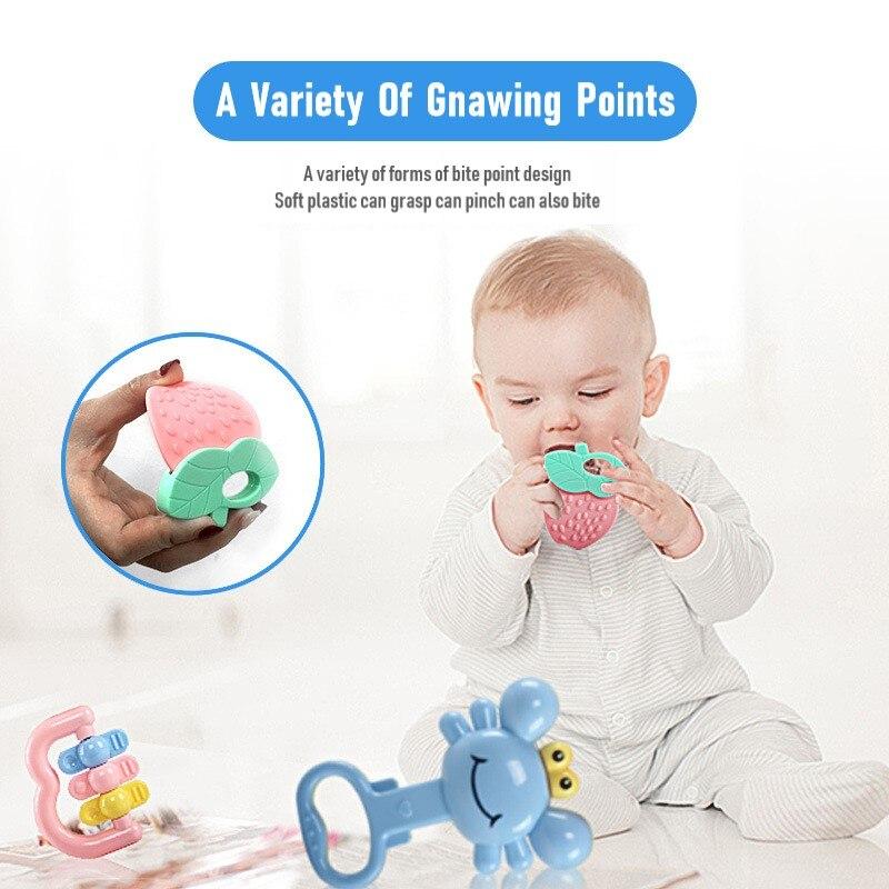 Baby Rattle Toys Cartoon Hand Grip Soft Rattles Shaker Teether Infant Newborn Educational Toys For Baby and Kids