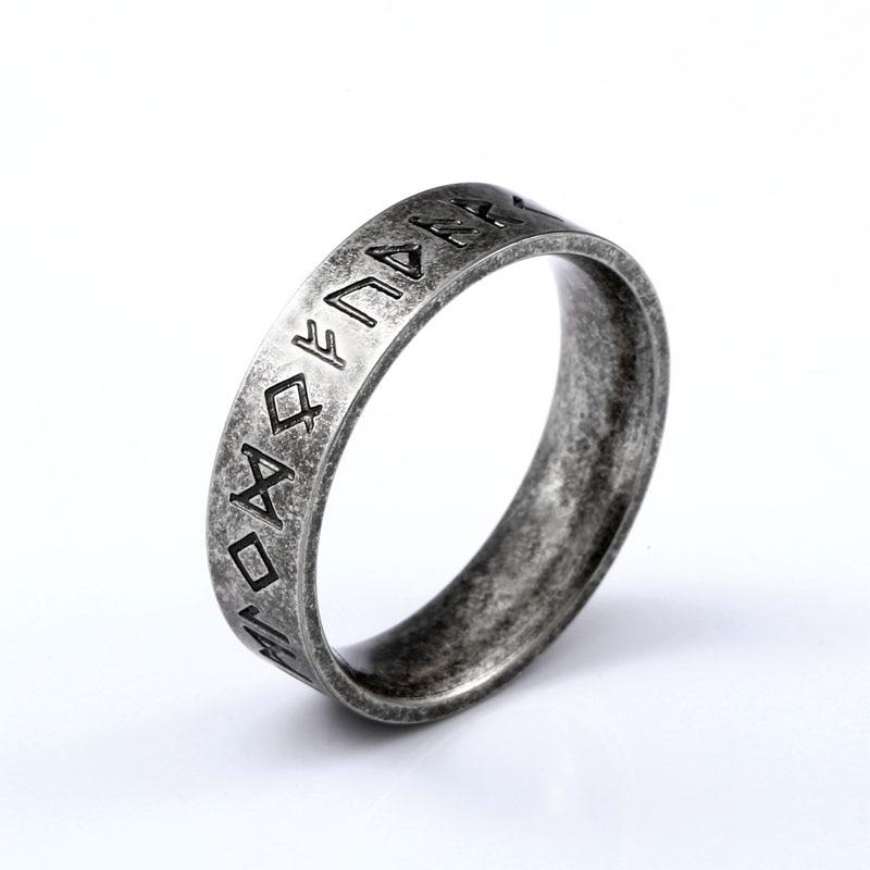 Stainless Steel Odin Norse Viking Amulet Rune Fashion Style For Men and Women Fashion Words RETRO Rings Jewelry Style