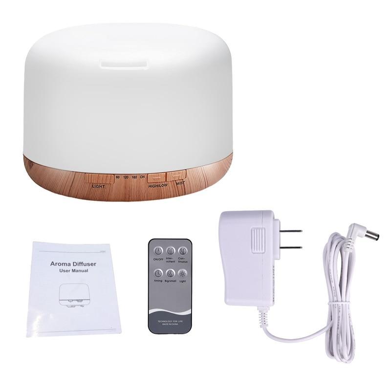 Air Humidifier Essential oil diffuser 300ML 500ML Ultrasonic Cool Mist Maker Fogger Humidifier LED Lamp Aroma Diffuser Electric  Aromatherapy Diffuser umidifier Aroma Essential Oil Diffuser with 4 Timers 2 Misting Modes Waterless Auto Off