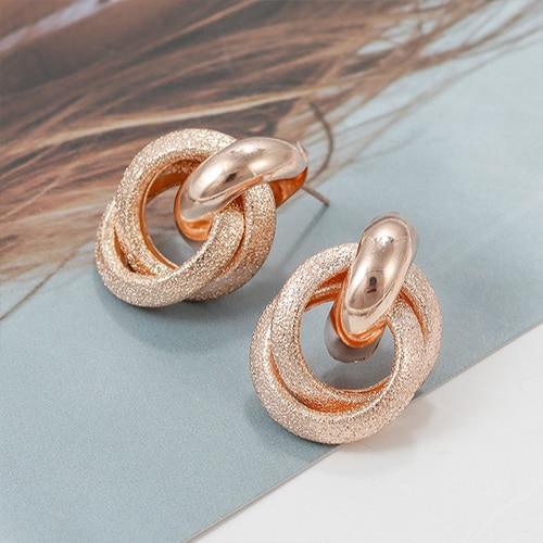 Modern Retro New Trend Flashbuy Gold Alloy Drop Earrings For Women  In Simple Exaggeration Elegant Style