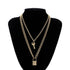 Multi Layer Lover Lock Pendant Choker Chain  Necklace For Women Luxury Jewelry Cool Style