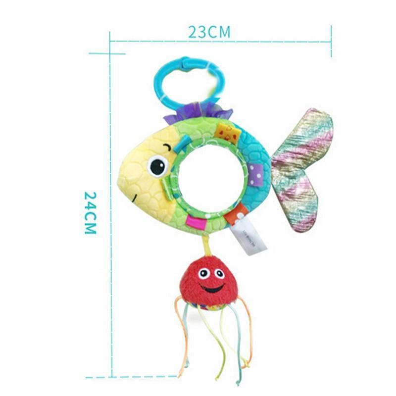 Modern Baby Development Giraffe Animal Hand Bells Rattles Handle Toys Stroller Hanging Teether Baby Toys For Kids