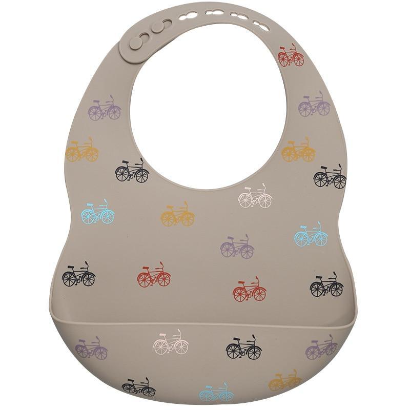 Cartoon Printed Adjustable Waterproof Silicone Feeding Bib Burp Cloth for  Baby