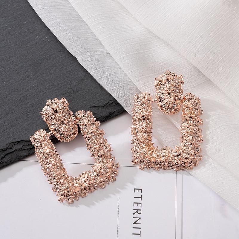 Luxury Diamond SHiny Fashion Statement Earrings Large Geometric Earrings For Women Hanging Dangle Earrings