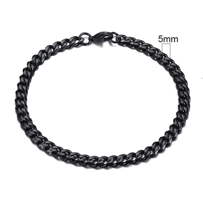 Luxury Popular Mens Simple 3-11mm Stainless Steel Curb Cuban Link Chain Bracelets for Women and Men Unisex Wrist Jewelry Brecelet