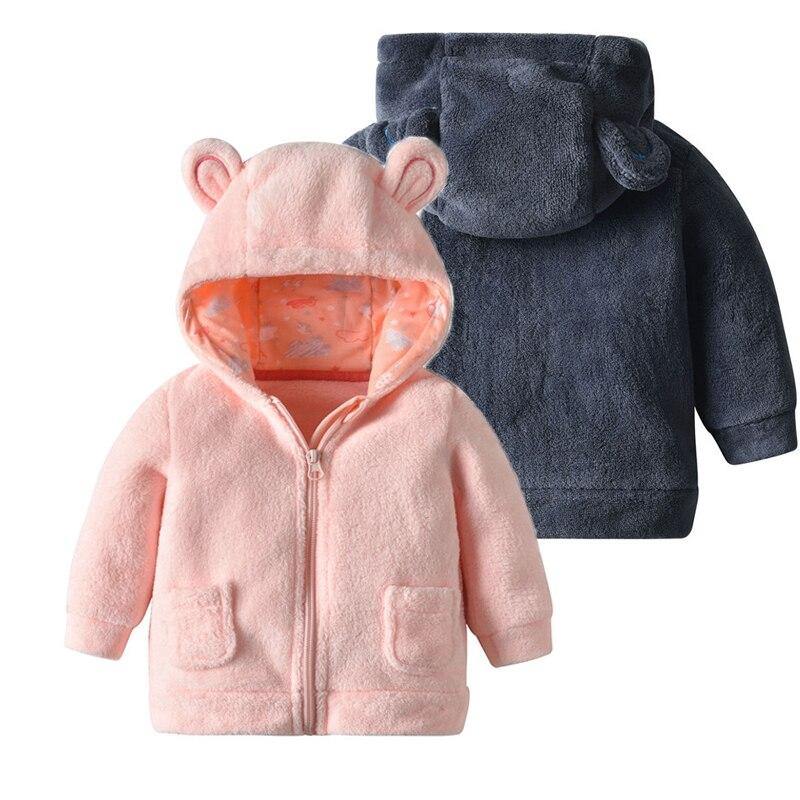 Newborn Baby Boys and Girls Jacket Autumn Winter Infant Cartoon Hooded Fleece Coat Warm Teddy Kids First Birthday Outfits 18 Months Jacket