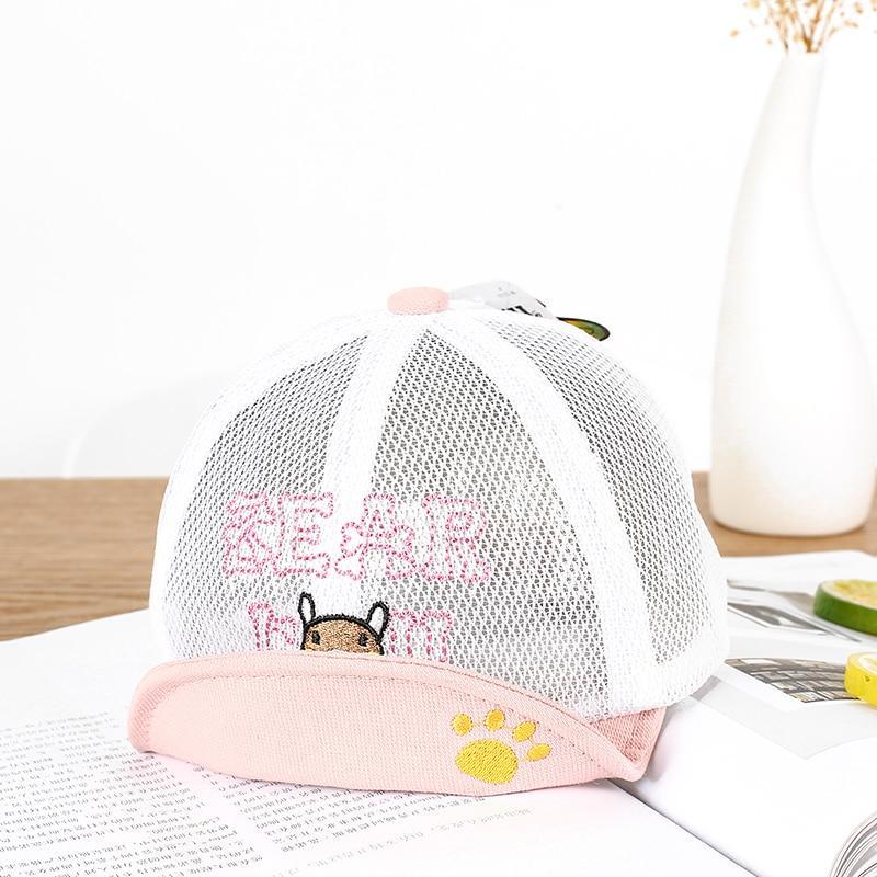 Luxury Summer Newborn Baby Sun Hat Cotton Beret Hat Cartoon Striped Bear Snapback Baseball Cap Baby Hats For girls and Boys Kids