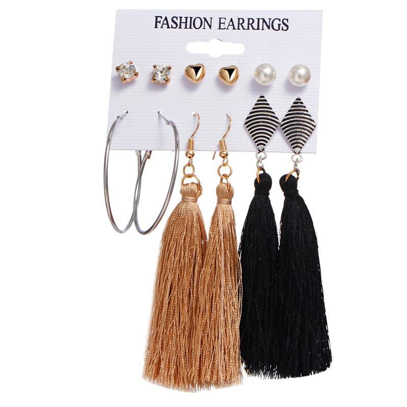 Modern Jewelry Earrings Set In Different Vintage Tassel Acrylic Earrings Style In Modern Design  For Women and Girls