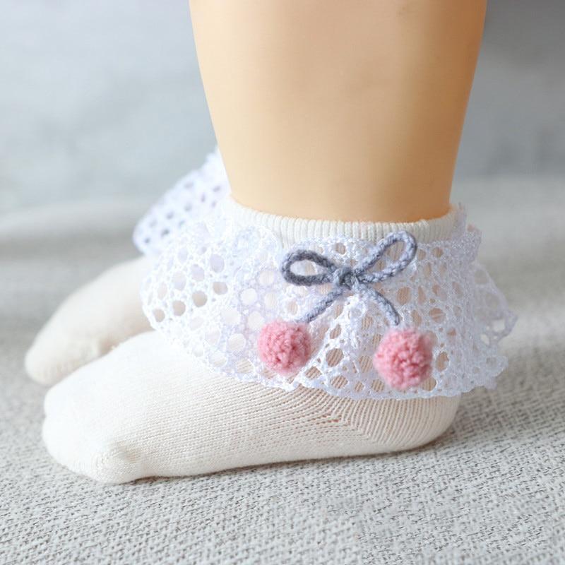 New Baby Socks Cute Lace Flower Bows Newborn Baby Girl Socks Cotton Princess Girls Socks