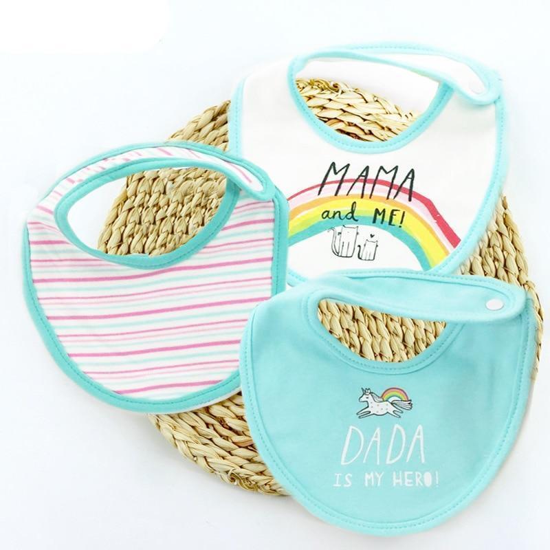 Moder 3PCS Baby Bibs Bandanna Lot Cotton Multi-style Triangle Cartoon For Infant Boys And Girls