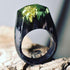 Luxury Handmade Unique Unisex Ring For Womens and Men  Wood Resin Ring Handmade Snowy Mountain Forest Micro Landscape Wooden Rings