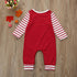 Toddler Christmas Party Rompers Jumpsuit Striped Long Sleeve Set Outfit For Baby Kids