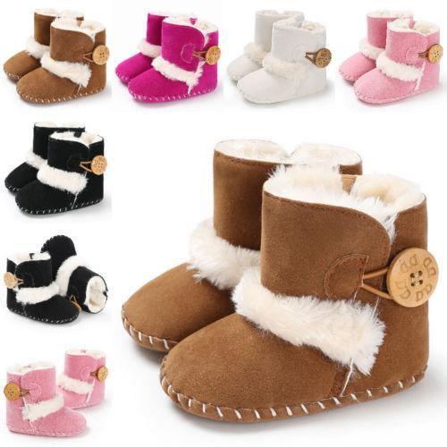 Fashion Comfortable Newborn Kid Baby Girl Boy Cute Snow Shoes Winter Warm Soft Boots Solid Cotton