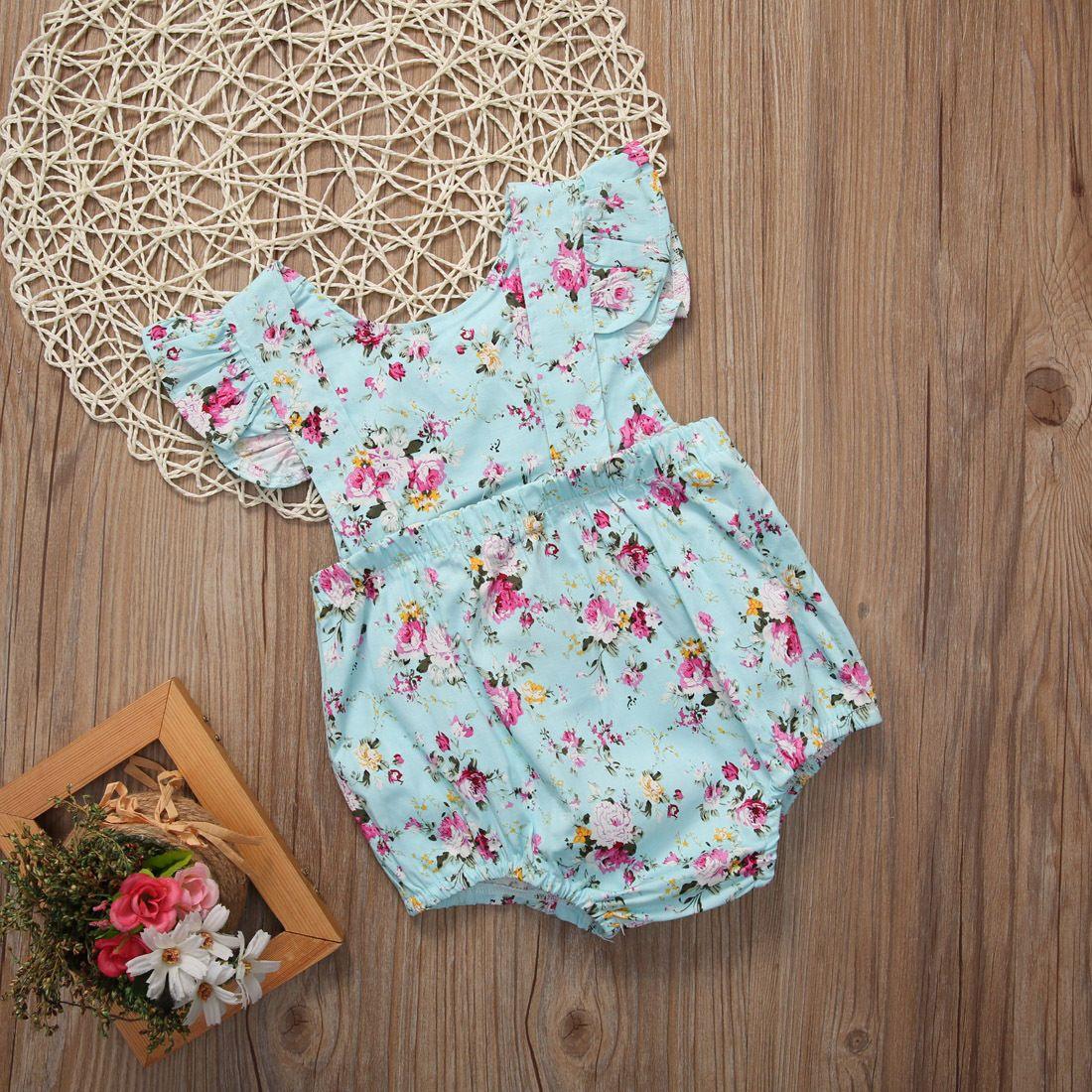 Girl Jumpsuits Girl Romper Infant Jumpsuits Sun suit Summer Clothes Outfits 0-18M For Girls In Floral Design