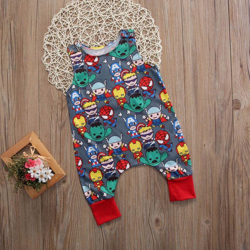 Newborn Baby Boy Romper Cartoon Heros Pattern Jumpsuit Summer Clothes Outfits For Girls and Boys