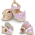 Newborn Baby Girl Striped Bow Sandals Soft Shoes Infants Anti-Slip Sneaker New Fashion Clogs 0-18M