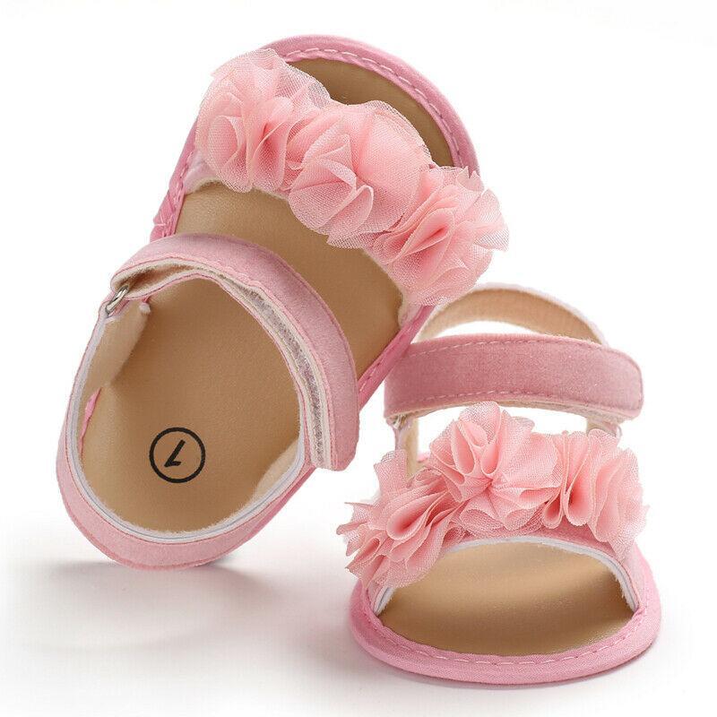 Princess Cute Baby Girls Newborn Infant Floral Sandals Soft Crib Walkers Breathable Shoes Best Baby Gift