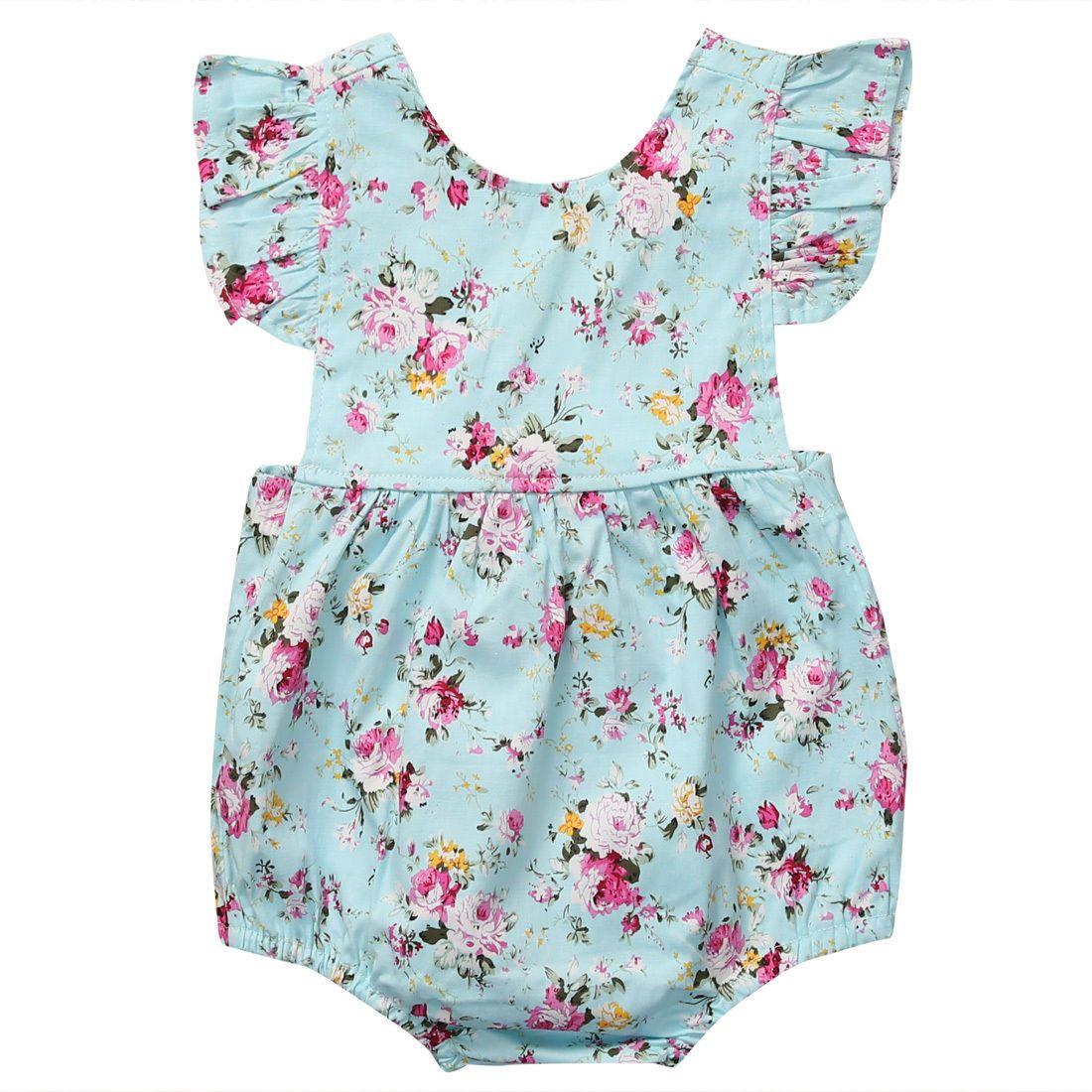 Girl Jumpsuits Girl Romper Infant Jumpsuits Sun suit Summer Clothes Outfits 0-18M For Girls In Floral Design