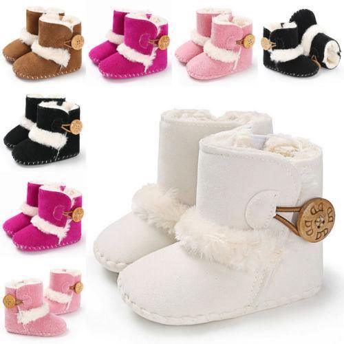 Fashion Comfortable Newborn Kid Baby Girl Boy Cute Snow Shoes Winter Warm Soft Boots Solid Cotton