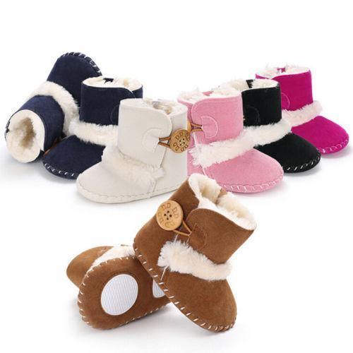 Fashion Comfortable Newborn Kid Baby Girl Boy Cute Snow Shoes Winter Warm Soft Boots Solid Cotton