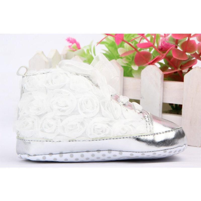 Baby Girl PU Leather Shoes Non-slip Lace Floral Embroidered Soft Shoes Toddler Kids Shoes