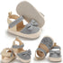 Newborn Baby Girl Striped Bow Sandals Soft Shoes Infants Anti-Slip Sneaker New Fashion Clogs 0-18M