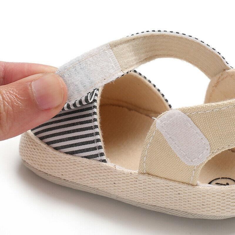 Newborn Baby Girl Striped Bow Sandals Soft Shoes Infants Anti-Slip Sneaker New Fashion Clogs 0-18M